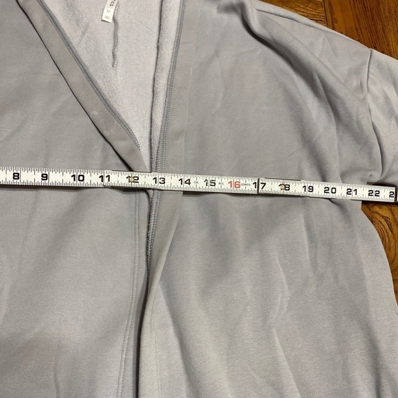 𝅺fabletics Vanessa Womens Gray Fleece Hooded Open Cardigan Sweatshirt Medium. - Picture 8 of 10